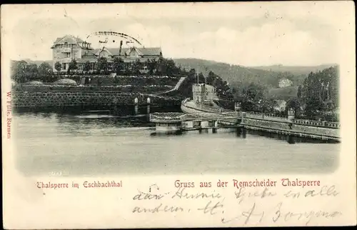 Ak Remscheid im Bergischen Land, Eschbachtalsperre, Hotel Remscheider Talsperre