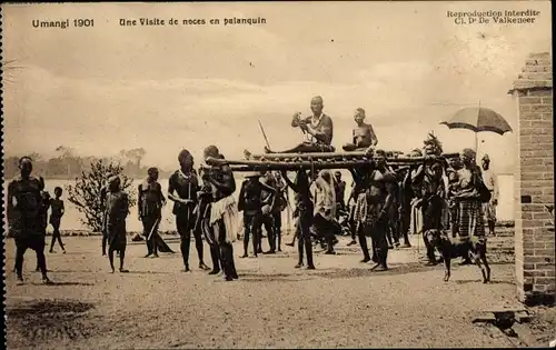 Ak Umangi DR Kongo Zaire, Une Visite de noces en palanquin