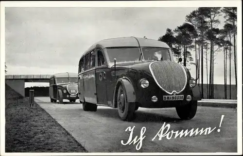 Ak Reisebusse auf der Autobahn, Ich komm, DR 90056