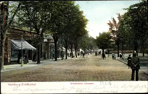 Ak Hamburg Eimsbüttel, Blick in die Eimsbütteler Chaussee