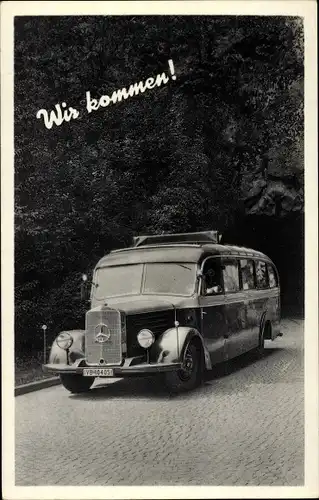 Ak Autobus, Mercedes Benz, Aussichtswagen, Omnibus, Wir kommen