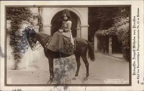 Ak Prinzessin August Wilhelm von Preußen, Chef des Kurmärkischen Dragonerregiments Nr. 14