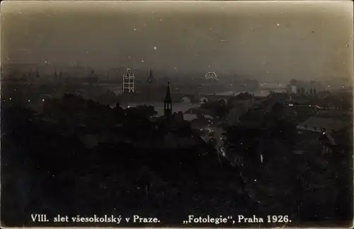 Foto Ak Praha Prag, VIII. slet vsesokolsky v Praze, Fotolegie 1926