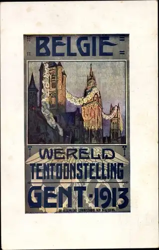 Ak Gent Ostflandern, Weltausstellung 1913, Türme