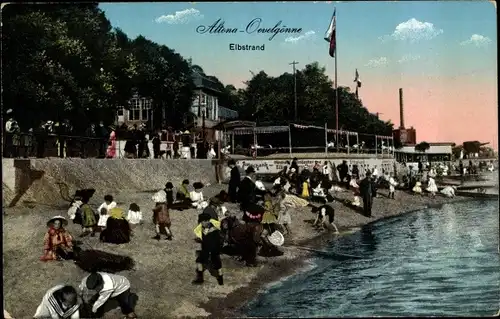 Ak Hamburg Altona Oevelgönne, Elbstrand