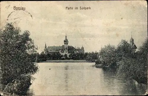 Ak Wrocław Breslau Schlesien, Partie im Südpark