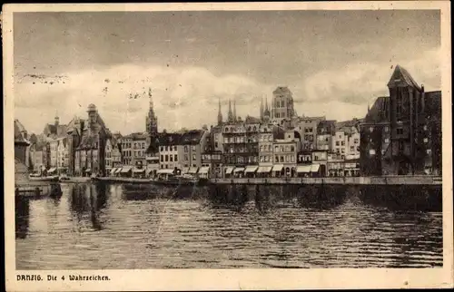 Ak Gdańsk Danzig, Die 4 Wahrzeichen