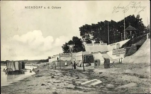 Ak Ostseebad Niendorf Timmendorfer Strand, Cafe Strandhalle, Hotel Kaiser Hof