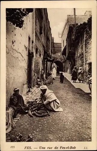 Ak Fès Fez Marokko, Une rue de Fes-el-Bab