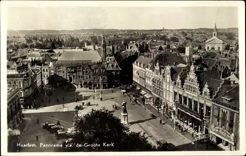 Ak Haarlem Nordholland Niederlande, Panorama v.a. de Groote Kerk