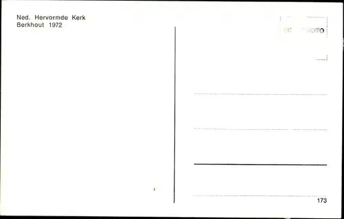 Ak Berkhout Nordholland Niederlande, Ned. Hervormde Kerk