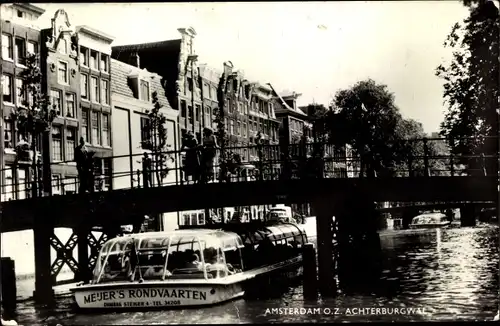 Ak Amsterdam Nordholland Niederlande, O.Z. Achterburgwal, Meijer's Rondvaarten