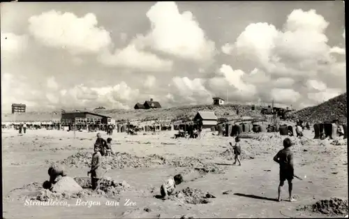 Ak Bergen aan Zee Nordholland Niederlande, Strandleven