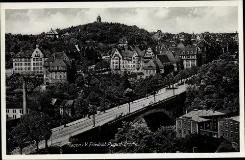 Ak Plauen im Vogtland, Blick auf die Friedrich August Brücke