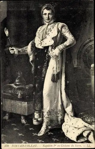 Künstler Ak Fontainebleau Seine et Marne, Napoléon 1er en costume du Sacre