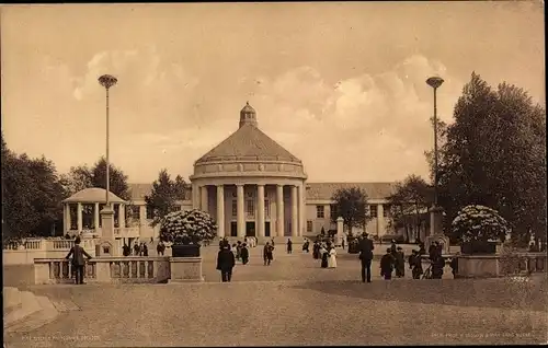 Ak Dresden Altstadt, Int. Hygieneausstellung 1911, Festplatz, Halle Der Mensch, Besucher, Laternen