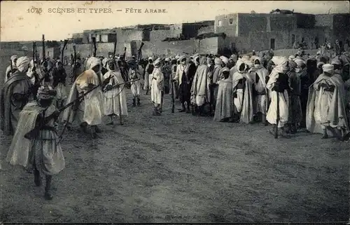 Ak Algerie, Scenes et Types, Fete Arabe