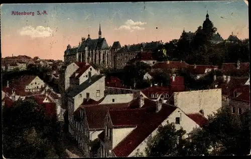 Ak Altenburg in Thüringen, Blick über die Dächer auf das Schloss, Teilansicht