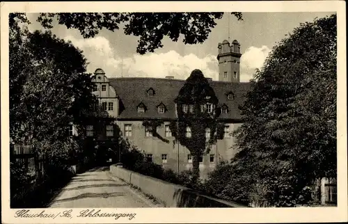 Ak Glauchau in Sachsen, Schlosseingang