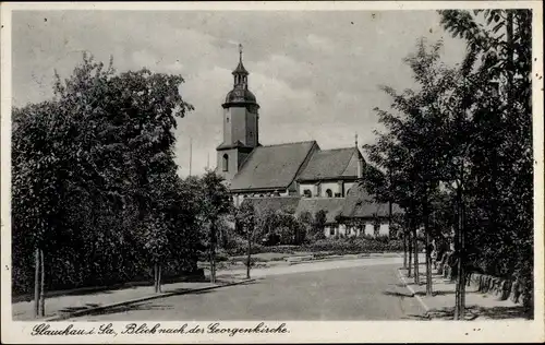 Ak Glauchau in Sachsen, Blick nach der Georgenkirche