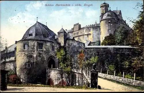 Ak Hartenstein im Erzgebirge Sachsen, Schloss Hartenstein