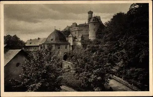 Ak Hartenstein im Erzgebirge Sachsen, Blick zum Schloss