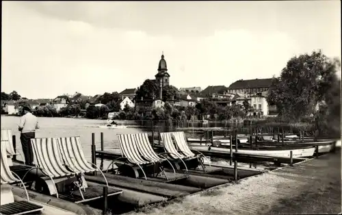 Ak Waren an der Müritz, Neptun-Bootsvermietung am Tiefwarensee, Tretboote