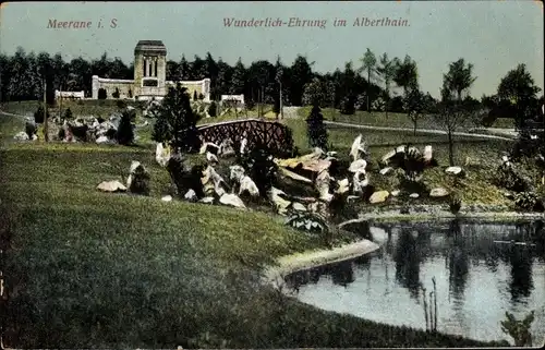 Ak Meerane in Sachsen, Wunderlich-Ehrung im Alberthain