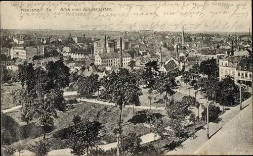 Ak Meerane in Sachsen, Blick vom Bürgergarten