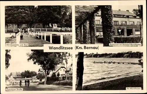 Ak Wandlitzsee Wandlitz im Barnim, HO Gaststätte mit Bad, Prenzlauer Straße, Restaurant