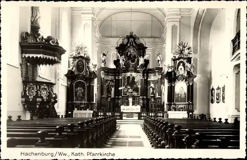 Ak Hachenburg im Westerwald, Kath. Pfarrkirche, Innenansicht