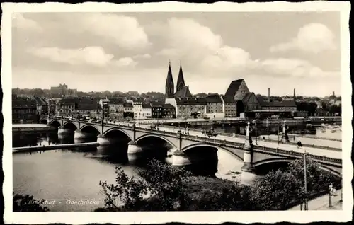 Ak Frankfurt an der Oder, Oderbrücke, Stadtblick