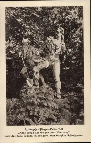 Ak Freital in Sachsen, Rotkopfs-Jörge-Denkmal, Städtisches Heimat-Museum