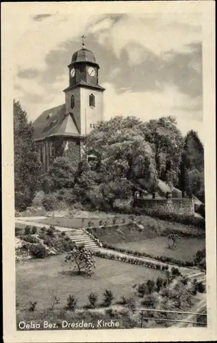 Ak Oelsa Rabenau im Erzgebirge Sachsen, Kirche
