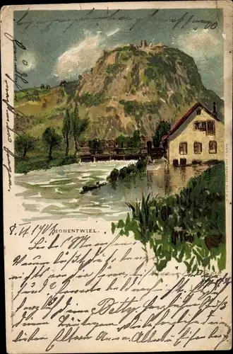 Litho Singen Hohentwiel Baden Württemberg, Ortsmotiv