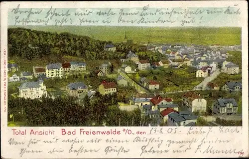 Ak Bad Freienwalde an der Oder, Totalansicht