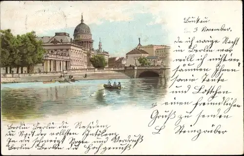 Litho Potsdam, Das Stadtschloss vom Wasser gesehen