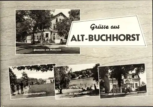 Ak Alt Buchhorst Grünheide in der Mark, Gaststätte am Möllensee, Dampferanlegestelle, HOG Hubertus