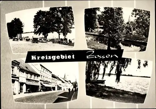 Ak Zossen im Kreis Teltow Fläming, Klausdorf, Strandpartie, Boot, Geschäfte