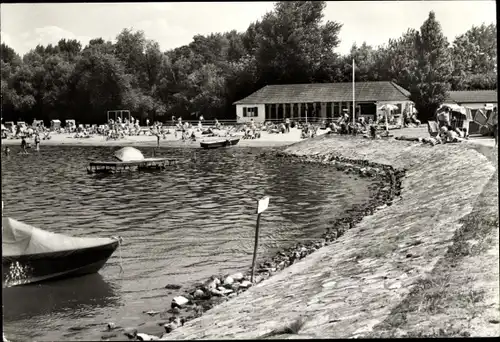 Ak Caputh Schwielowsee, Strandbad, Badegäste, Boote, Steg