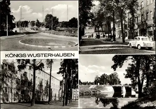 Ak Königs Wusterhausen in Brandenburg, Straßenpartien, Trabant, Wohnhaus, Brücke
