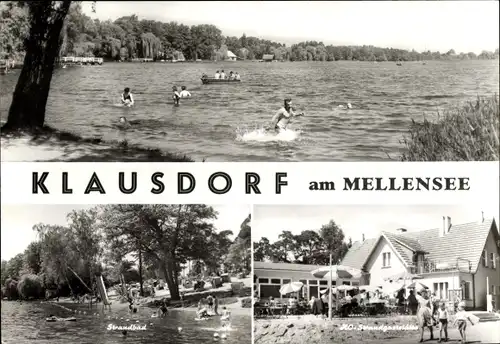 Ak Klausdorf in Brandenburg, Mellensee, Strandbad, HO Strandgaststätte