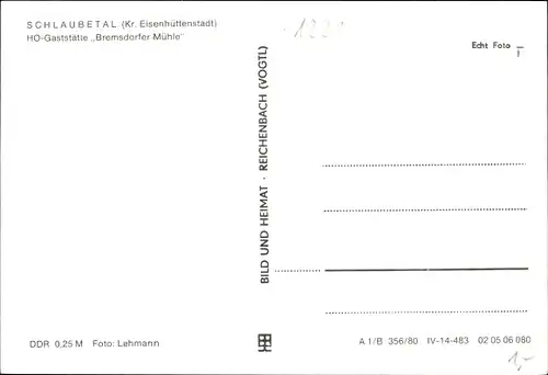 Ak  Bremsdorfer Mühle Schlaubetal, HO Gaststätte Bremsdorfer Mühle