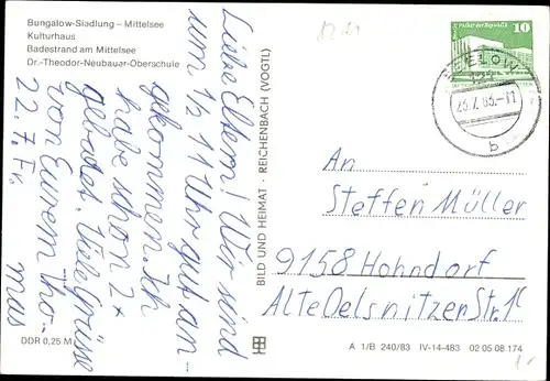 Ak Alt Zeschdorf in der Mark, Siedlung, Mittelsee, Kulturhaus, Oberschule, Badestrand