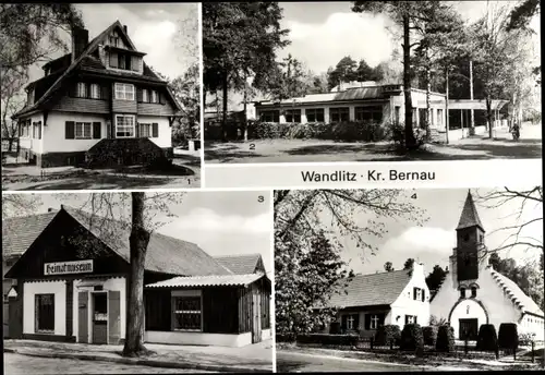 Ak Wandlitz im Kreis Barnim, Kinderwochenheim Thälmannstraße, Cafe am See, Heimatmuseum, Kirche