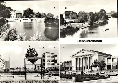 Ak Eisenhüttenstadt in Brandenburg, Straße der Republik, 6. Wohnkomplex, Friedrich Wolf Theater