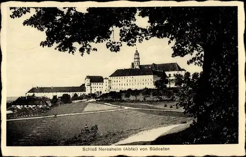 Ak Neresheim in Württemberg, Schloss, Abtei von Südosten