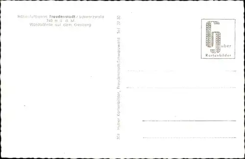 Ak Freudenstadt im Nordschwarzwald, Waldbähnle auf dem Kienberg