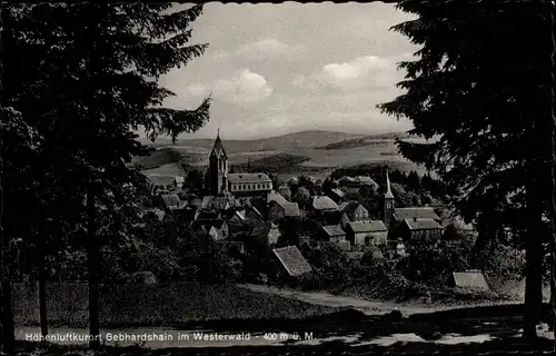 Ak Gebhardshain im Westerwald, Panorama mit Kirche