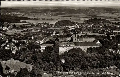 Ak Siegburg an der Sieg, Luftaufnahme mit Benediktinerabtei Michaelsberg